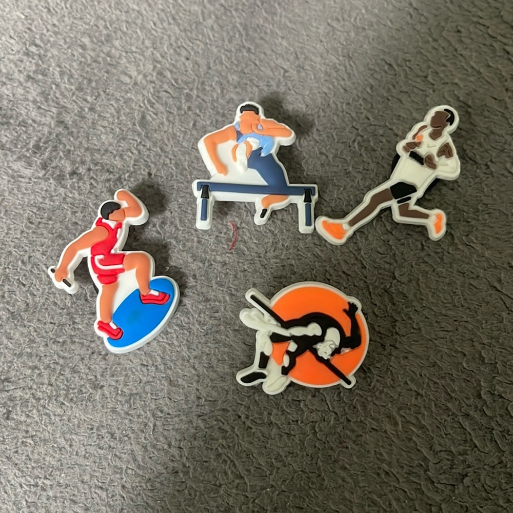 Track and field Croc shoe charms new set of 4